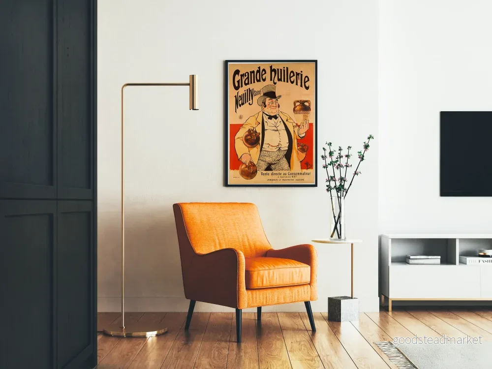 Vintageposter för stora Huilerie Neuilly (Seine) för väggdekoration - Bild 2