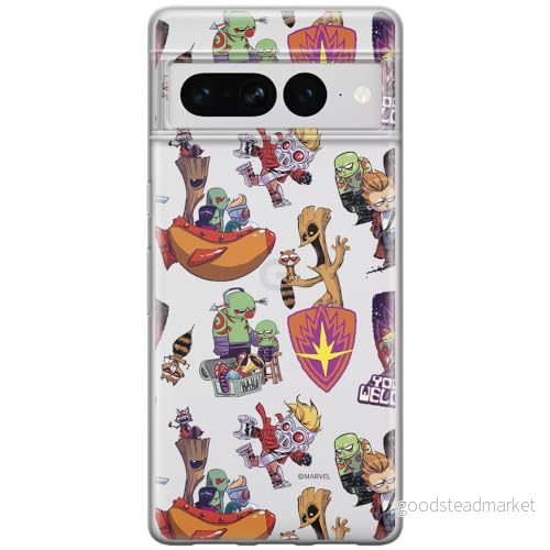 ERT GROUP mobiltelefonfodral för Google PIXEL 7 PRO originalt och officiellt licensierat Marvel mönster Guardians of the Galaxy 007 anpassad till formen på mobiltelefonen, gedeeltelijk transparant 5905795164201