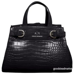 Armani Exchange Dam’s Milano 91, Sustainable, metallspänne bärkasse M, svart, svart 8058947190621 Armani Exchange Dam’s Milano 91, Sustainable, metallspänne bärkasse M, svart, svart 8058947190621