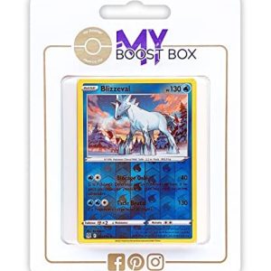 Blizzeval 51/196 Holo Reverse Myboost X Sword and Shield 11 Ursprungslöst set med 10 franska Pokémon kort 3701425294742