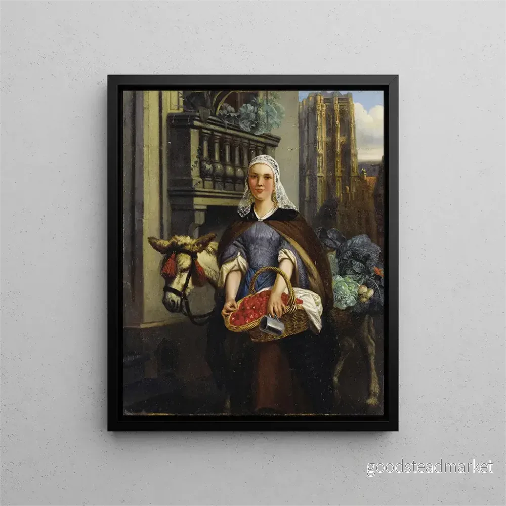 Målning Aller au marché – Adrien Joseph Verhoeven Ball | Konsttryck Målning Aller au marché – Adrien Joseph Verhoeven Ball | Konsttryck