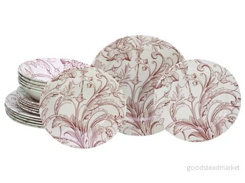 CreaTable, 17383, Venecia, 18 delars porslinsset, tallriksset av stengods, diskmaskins och mikrovågsugnssäker, kvalitetsproduktion 4045486173837