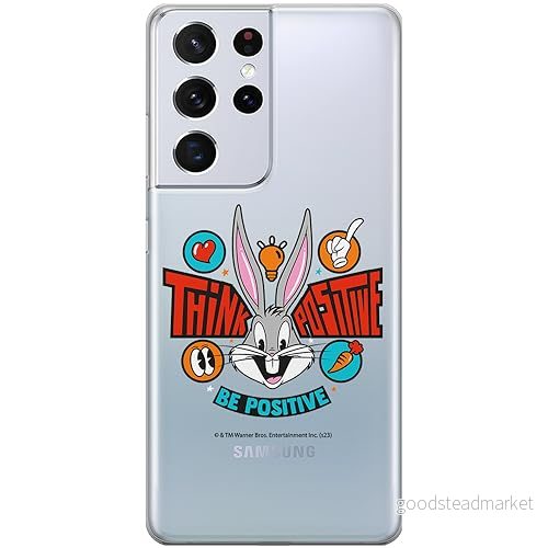 ERT GROUP mobiltelefonfodral för Samsung S21 ULTRA originalt och officiellt licensierat Looney Tunes mönster Bugs 020 optimalt anpassad till formen på mobiltelefonen, gedeeltelijk transparant 5905795083977