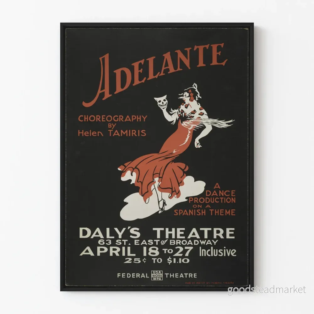 Dansposter ’Adelante’ med spansk koreografi av Helen Tamiris