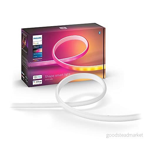 Philips Hue gradient lightstrip baskit 2 meter, basenhet 20W, 1800 lumen, 2200 6500 Kelvin, 16 miljoner färger, flerfärgsfunktion, Zigbee & BT, röststyrning via Amazon Alexa, Google Home, Siri 8719514339965