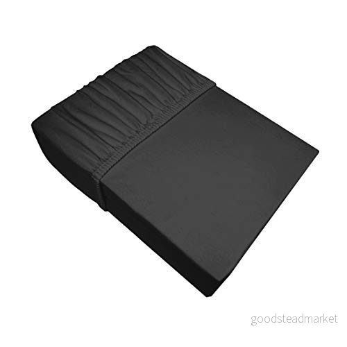 Eurofirany lakan spännlakan enkel mönsterlös bomull Oeko Tex 1 st, svart, 160 x 200 + 30 cm 5900811897255