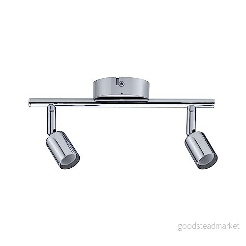 Paulmann 66748 Takspotlight Carolina IP44 GU10 230 V max. 2x10 W dimbar Krom Spotlight med två ljuskällor 4000870667484