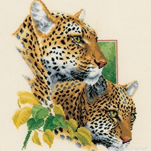 Vervaco siffermönster 2 Leoparder Aida siffertemönsterförpackning i räknat korsstygn, bomull, flerfärgad, 29 x 33 0,3 cm 5413480170586 Vervaco siffermönster 2 Leoparder Aida siffertemönsterförpackning i räknat korsstygn, bomull, flerfärgad, 29 x 33 0,3 cm 5413480170586