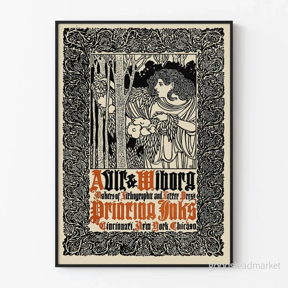 Vintageposter Ault & Wiborg tryckfärgsdekorativ