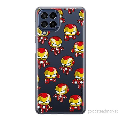 ERT GROUP mobiltelefonfodral för Samsung M53 5G originalt och officiellt licensierat Marvel mönster Iron Man 031 optimalt anpassad till formen på mobiltelefonen, gedeeltelijk transparant 5905511386177