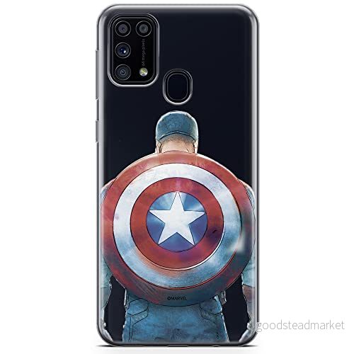 ERT GROUP mobiltelefonfodral för Samsung M31 originalt och officiellt licensierat Marvel mönster Captain America 002 optimalt anpassad till formen på mobiltelefonen, gedeeltelijk transparant 5904805477287