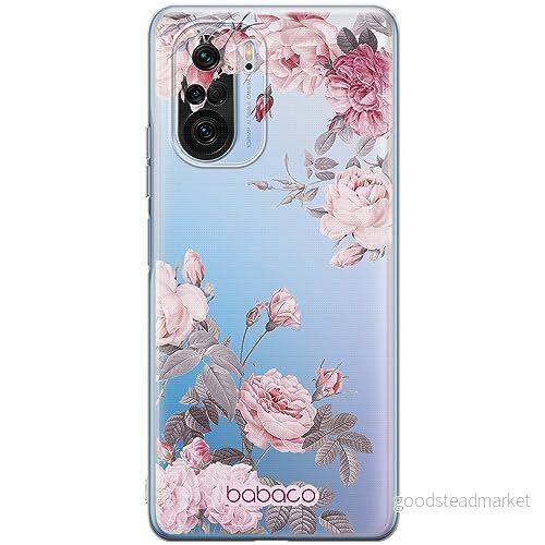 ERT GROUP mobiltelefonfodral för Xiaomi MI 11i/ REDMI K40/K40 PRO/POCO F3/ F3 PRO originalt och officiellt licensierat Babaco mönster Flowers 055, gedeeltelijk transparant 5905511889067