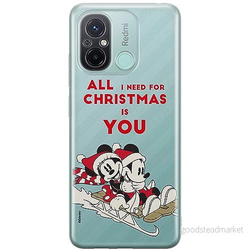 ERT GROUP mobiltelefonfodral för Xiaomi REDMI 12C/ 11A originalt och officiellt licensierat Disney mönster Mickey & Minnie 015 anpassad till formen på mobiltelefonen, gedeeltelijk transparant 5905511853907