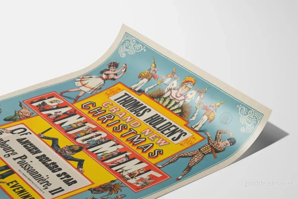 Vintageposter för Grand New Christmas Pantomime av Thomas Holden - Bild 3