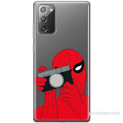 ERT GROUP mobiltelefonfodral för Samsung GALAXY NOTE 20 originalt och officiellt licensierat Marvel mönster Spider Man 026 optimalt anpassad till formen på mobiltelefonen, gedeeltelijk transparant 5905795002404