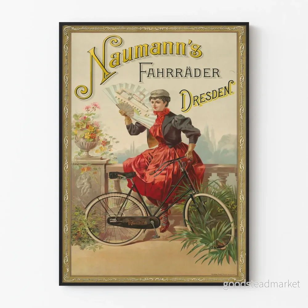 Vintageposter Naumann’s Fahrräder Dresden – retro väggdekoration Vintageposter Naumann’s Fahrräder Dresden – retro väggdekoration