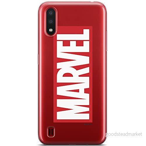 ERT GROUP mobiltelefonfodral för Samsung A01 originalt och officiellt licensierat Marvel mönster 007 optimalt anpassad till formen på mobiltelefonen, gedeeltelijk transparant 5904805426469