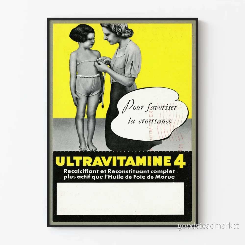 Vintageposter Ultravitamines 4 för tillväxt