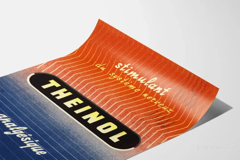 Vintageposter THEINOL stimulerande och smärtstillande - Bild 3
