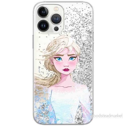 ERT GROUP mobiltelefonfodral för Apple Iphone 13 PRO originalt och officiellt licensierat Disney mönster Elsa 014 Vit optimalt anpassad till formen på mobiltelefonen, med glitter overflow effekt 5904805761348