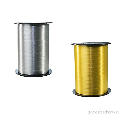 Clairefontaine 601776AMZC en uppsättning med 2 rullar slät kolduktband 500 x 0,7 cm presentförpackning, dekorationstillbehör guld/silver 3663619104476