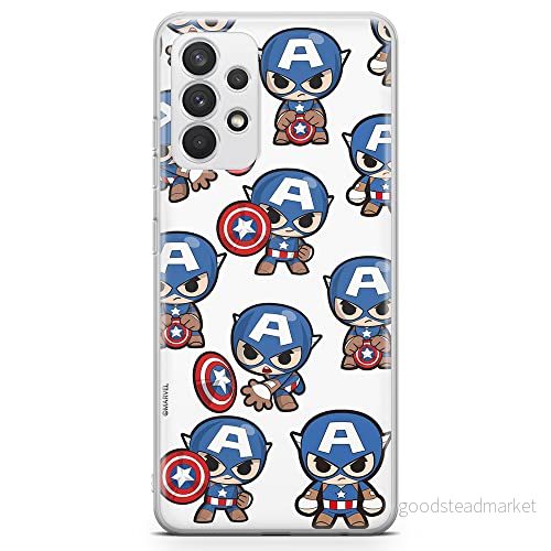 ERT GROUP mobiltelefonfodral för Samsung A32 4G LTE originalt och officiellt licensierat Marvel mönster Captain America 029 anpassad till formen på mobiltelefonen, fodral tillverkad av TPU plast 5904805317224