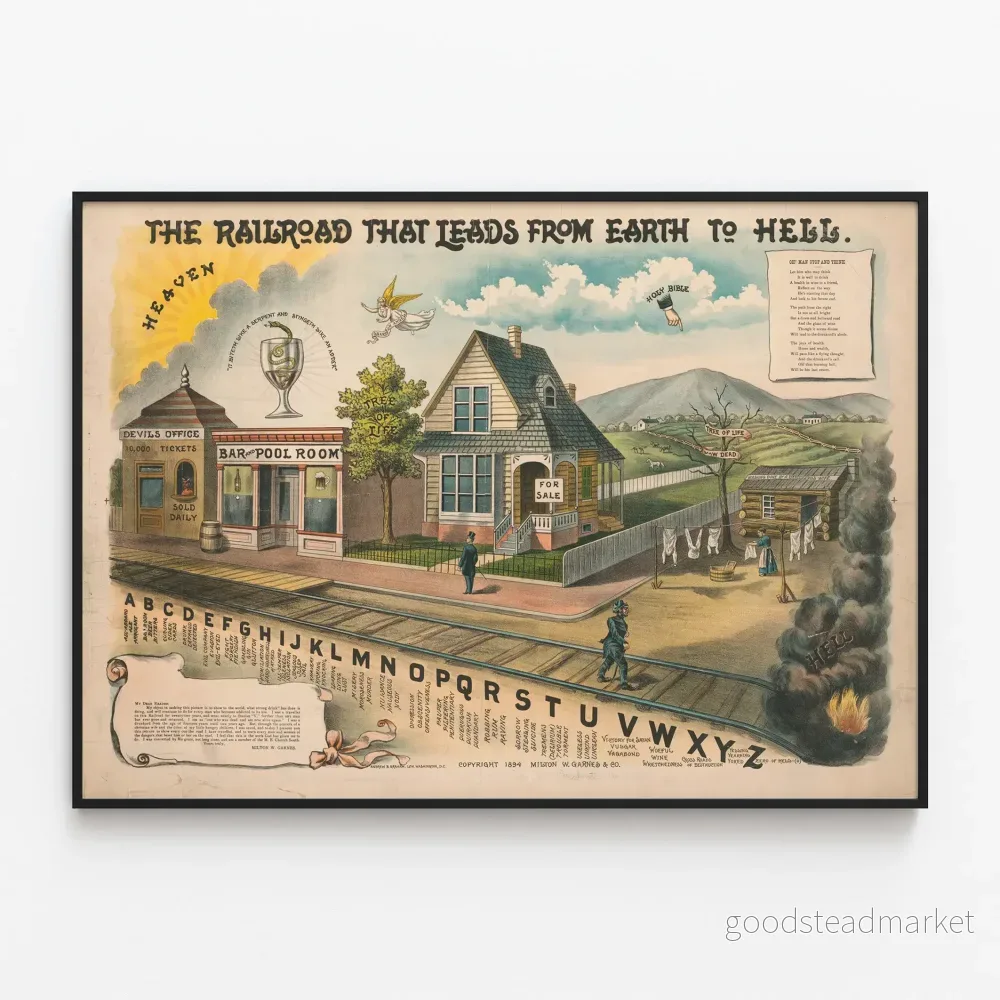 Vintageposter The Railroad That Leads From Earth to Hell Vintageposter The Railroad That Leads From Earth to Hell