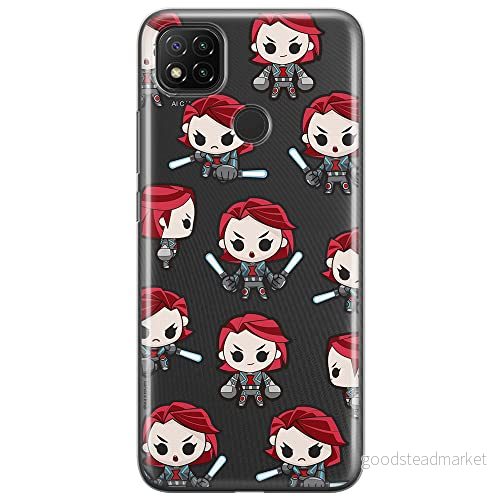 ERT GROUP mobiltelefonfodral för Xiaomi REDMI 9C originalt och officiellt licensierat Marvel mönster Black Widow 013 optimalt anpassad till formen på mobiltelefonen, gedeeltelijk transparant 5904805235047