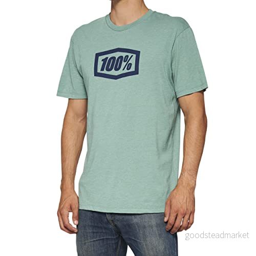 100% CASUAL Unisex ikon kort ärm te Ocean Blue heather M t shirt, M, Heather, 196261007701