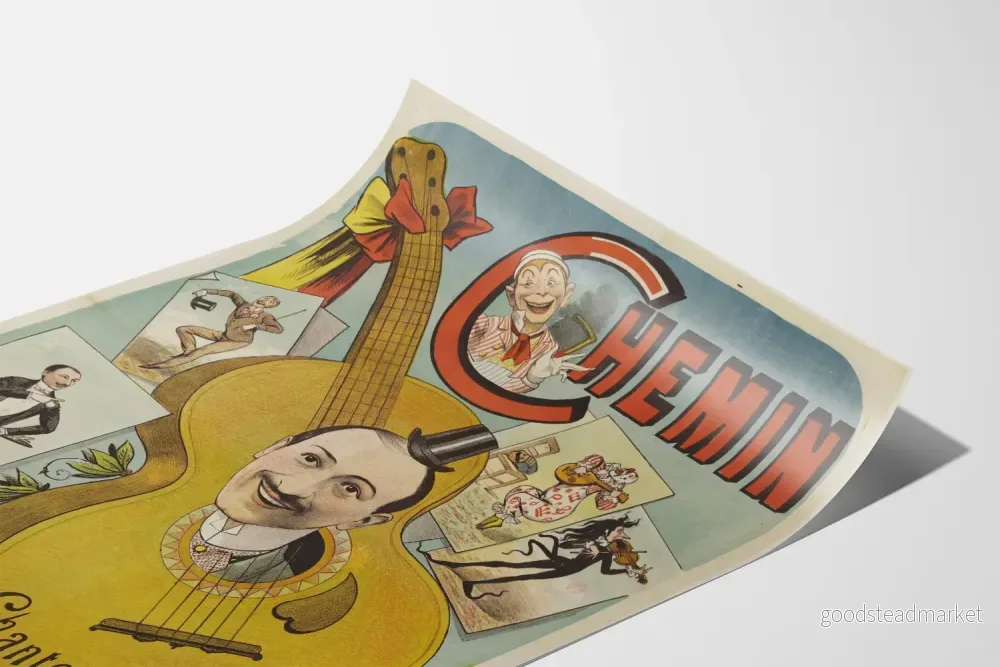 Vintage affisch Chemin Chanteur Fantaisiste för väggdekoration - Bild 3