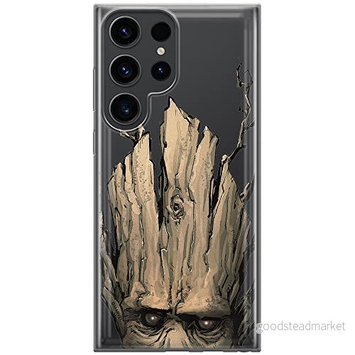 ERT GROUP mobiltelefonfodral för Samsung S23 ULTRA originalt och officiellt licensierat Marvel mönster Groot 002 optimalt anpassad till formen på mobiltelefonen, gedeeltelijk transparant 5905511463434