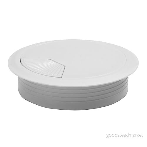 Amig - Rund kabelgenomföring Ø60 x 20 mm För placering och döljning av kablar i kontorsbord eller skrivbord Med fjäderstängning Vit plast 8413023219694