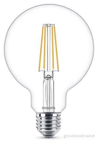Philips Classic LED ljuskälla, 60W, E27, G93, Klart glas, varmvitt ljus, 2700 kelvin, 15 000 timmar, Ej dimbar 8718696742457