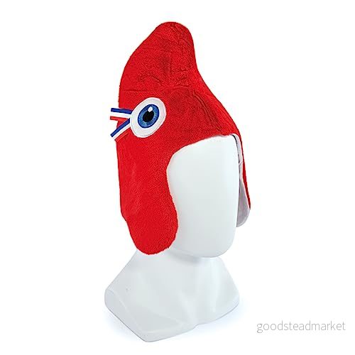 Doudou et Compagnie Licens JO Paris 2024 maskot olympiska och paralympiska spelen PHRYGES Barnmössa, JO2431, röd, M 3700335254310