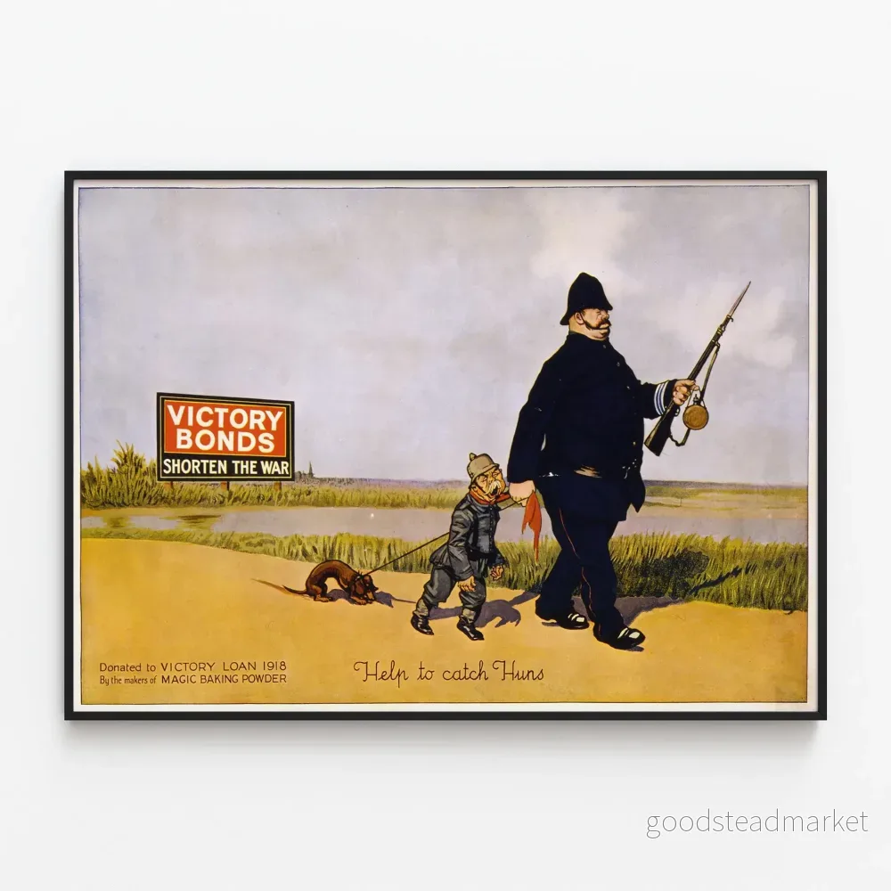 Vintage propagandaposter för Vinstbonds 1918 som dekorativt konstverk Vintage propagandaposter för Vinstbonds 1918 som dekorativt konstverk