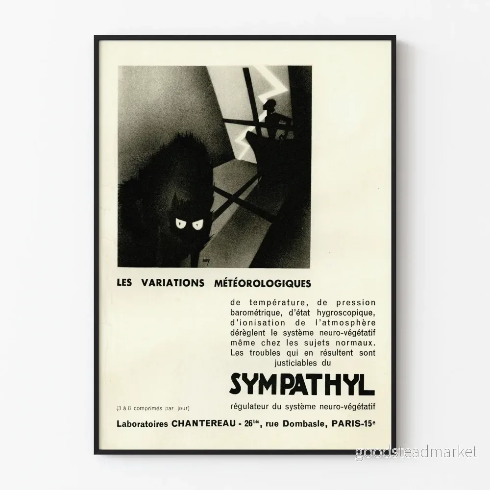 Vintageposter för reklam SympathyL för retro väggdekoration