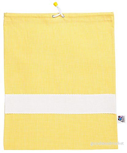 Filet Gul Vichy rutigt tryck dagisväska Anpassningsbar Aida canvas band insats storlek 42 x 34 cm 100% tillverkad i Italien av högkvalitativa material 8055727210968