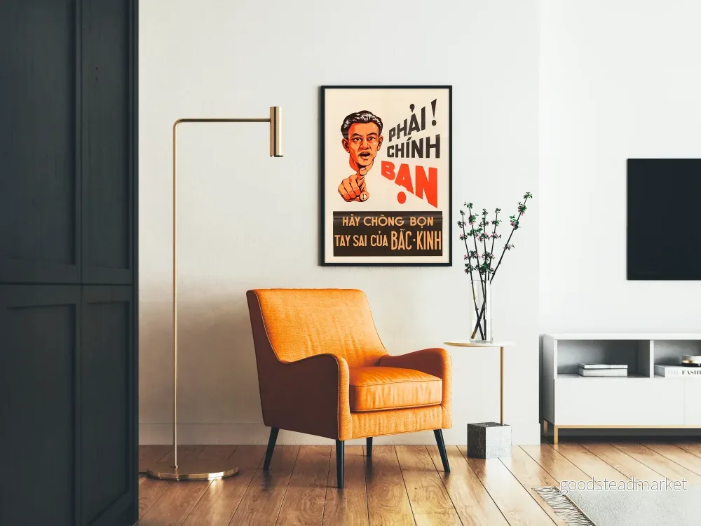 vintage vietnamesisk poster Phải Chính Ban väggdekoration - Bild 2