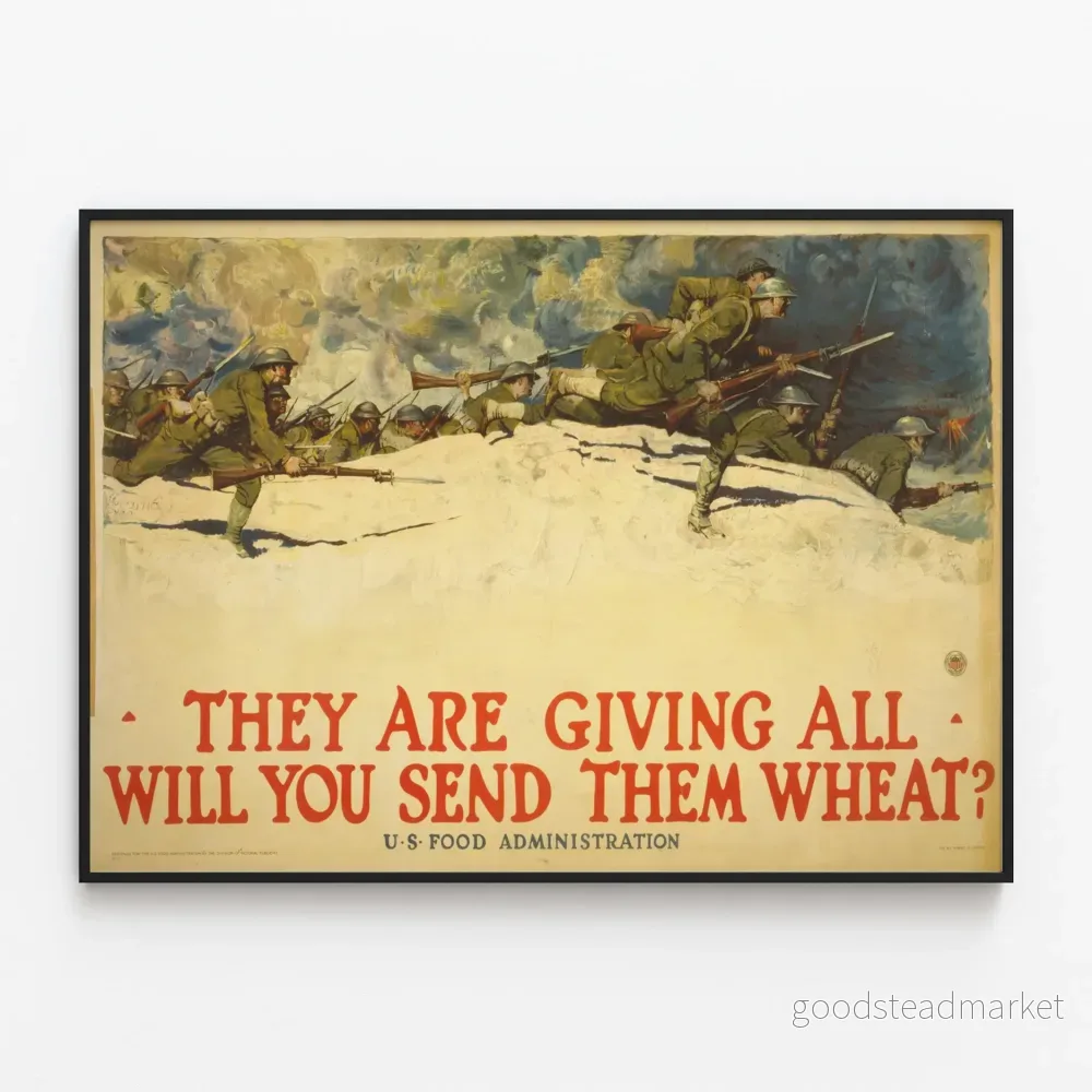 Militär Propagandaposter för U.S. Food Administration – Soldater i strid