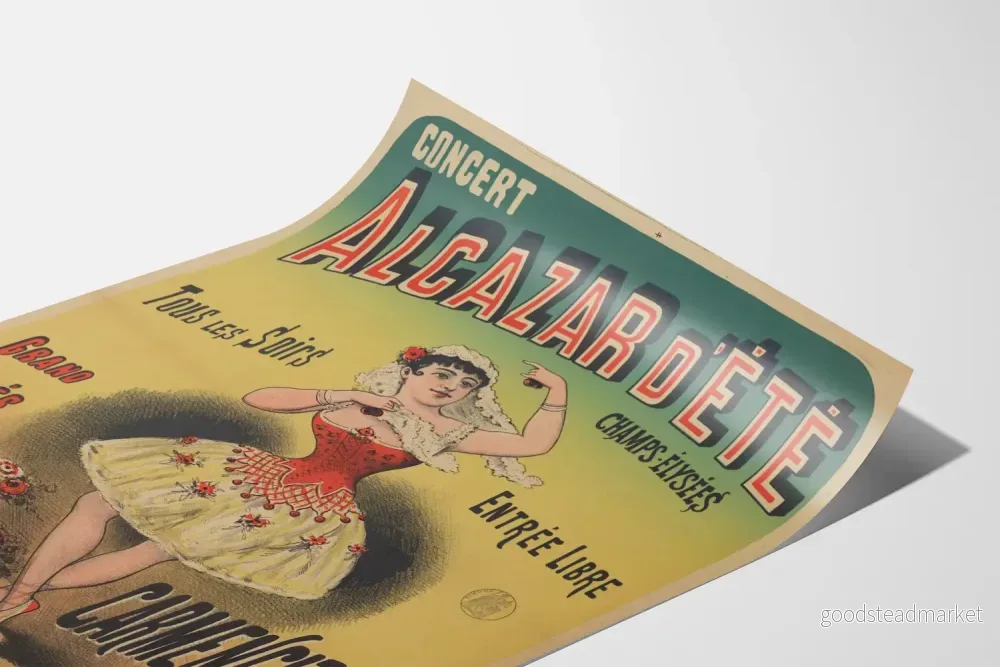 Vintageaffisch för sommarens Alcazar-konsert på Champs Élysées Carmencita - Bild 3