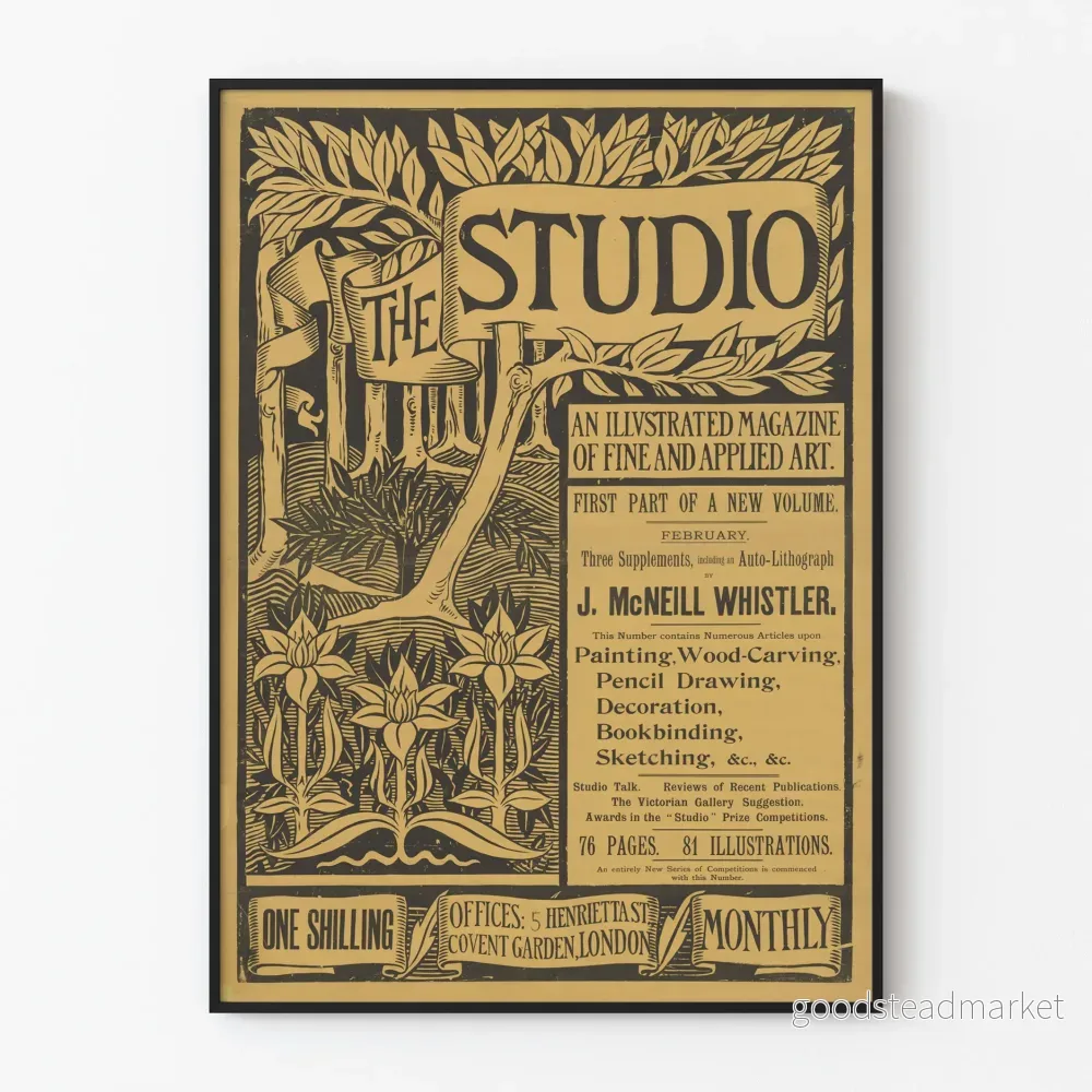 Vintageposter The Studio - konstillustrerad tidskrift