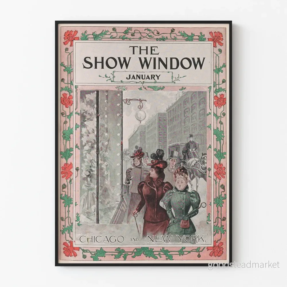 Vintageposter The Show Window januari - Retro väggdekoration