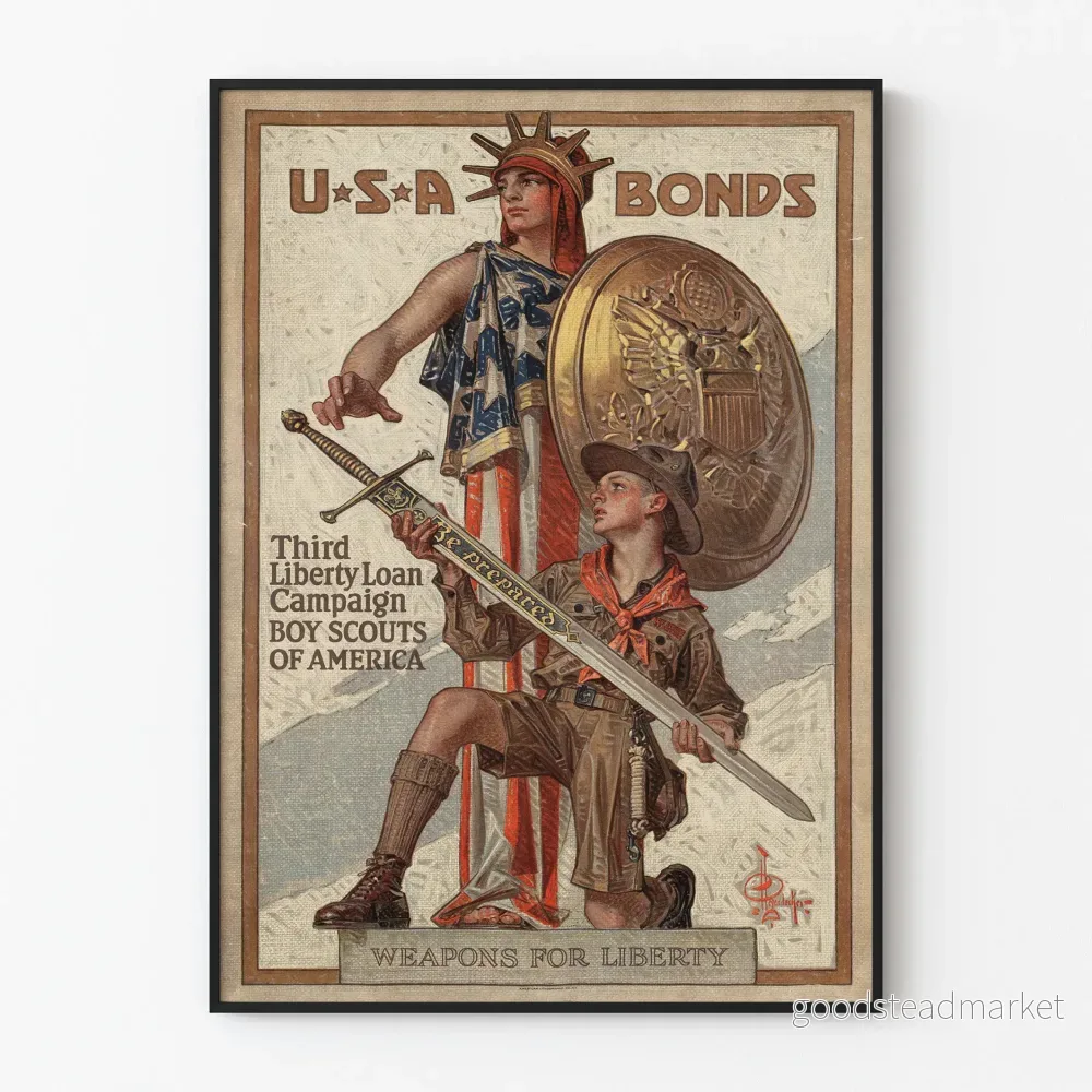 Vintageposter U.S.A Bonds – Scoutrörelsens kampanj för frihet Vintageposter U.S.A Bonds – Scoutrörelsens kampanj för frihet