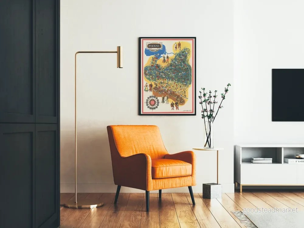 Traditionell polsk karta illustrerad vintageposter - Bild 2