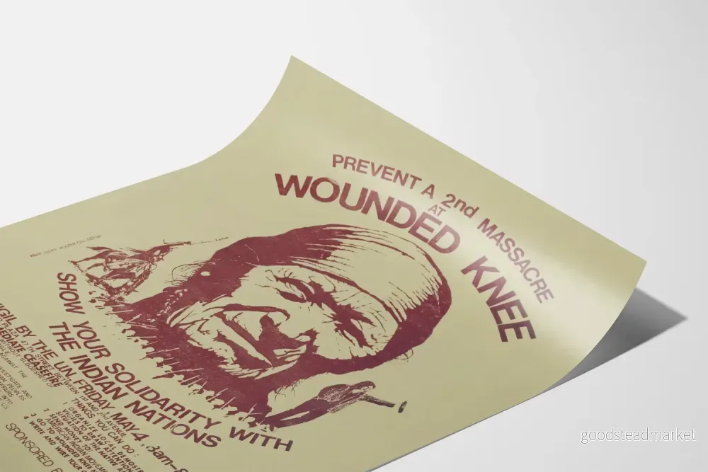 Vintageposter Solidaritet Förnationer Indianer Wounded Knee - Bild 3