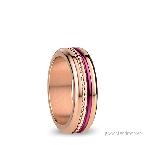 BERING Kombinationsring i roséguld och lila, för kvinnor, med en unik anordning att vrida loss byta, Tigris 4894041773858