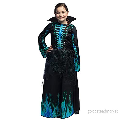 Boland Barnkostym, skelett, azura, lång klänning med krage, utklädnad, halloween, karneval, temafest 8712026781543