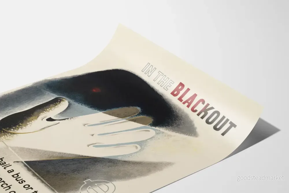 Vintage poster i svartvitt « In The Blackout » som visar buss eller spårvagn - Bild 3