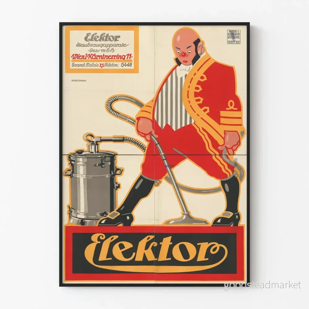 Vintage affisch Elektör för dammsugare