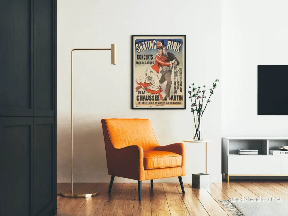 Vintageposter av skridskobana på Chaussée d'Antin i Paris - Bild 2